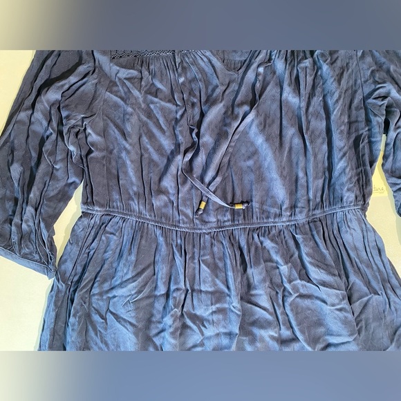 NEW Plus Size Nurture Westbound Long Sleeve VNeck Midi Dress Rayon Navy $89 - Picture 7 of 12